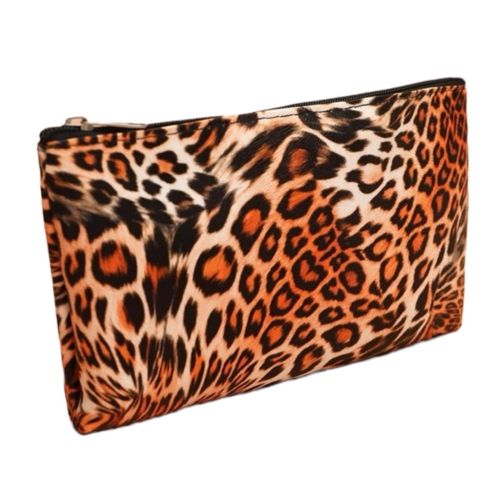 Leopard Print Zip Top Makeup Bag